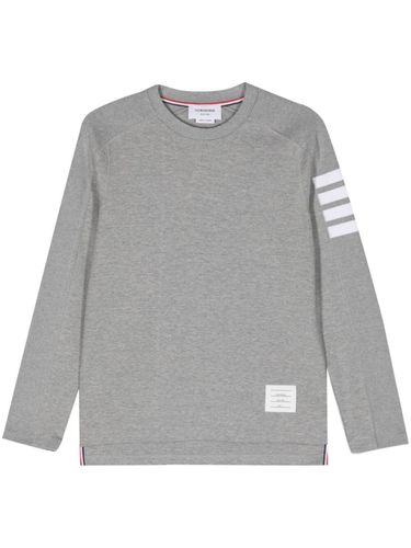 Long Sleeve Tee With 4 Bar Stripe In Milano Cotton - Thom Browne - Modalova