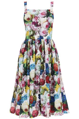 Nocturnal Flower Print Shirt Dress - Dolce & Gabbana - Modalova