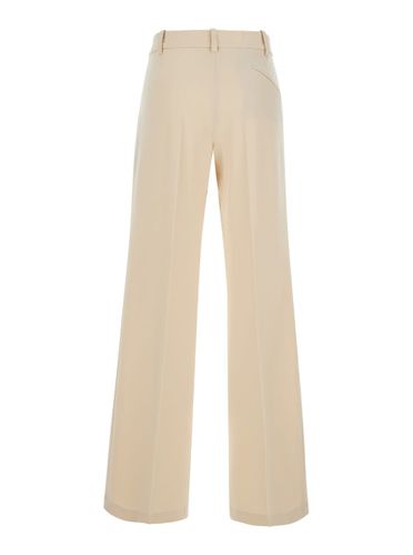 Beige Palazzo Pants With Pences On The Front In Tech Fabric Woman - Federica Tosi - Modalova