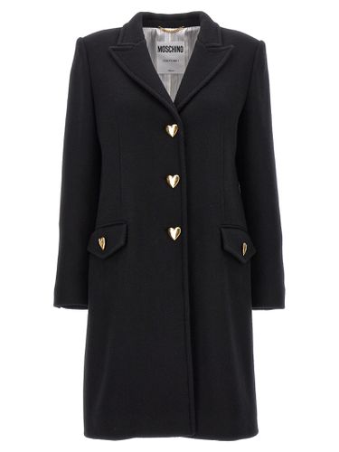 Moschino Heart Button Coat - Moschino - Modalova