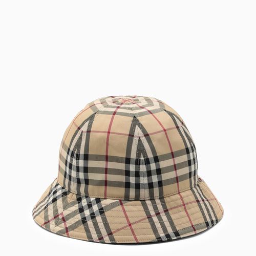 Beige Hat With Vintage Check Motif - Burberry - Modalova