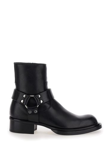 Ankle Boots With Harness Detail In Leather Man - Alexander McQueen - Modalova