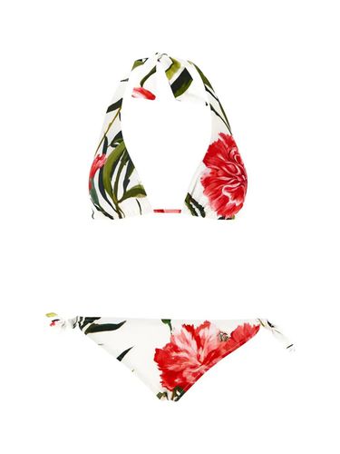 Carnation Print Padded Triangle Bikini - Dolce & Gabbana - Modalova