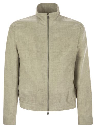 Linen, Wool And Silk Diagonal Bomber Jacket - Brunello Cucinelli - Modalova