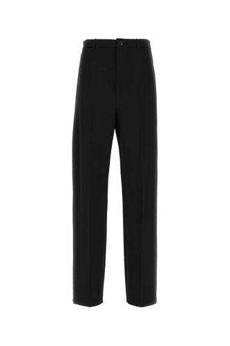 Black Twill Wide-leg Pant - Balenciaga - Modalova