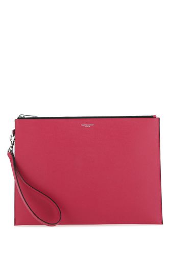 Fuchsia Leather Tablet Case - Saint Laurent - Modalova