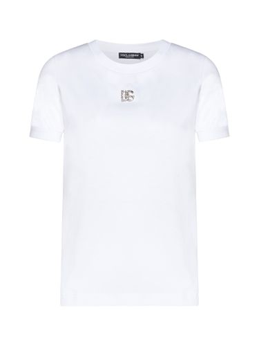 Embellished Logo Cotton T-shirt - Dolce & Gabbana - Modalova