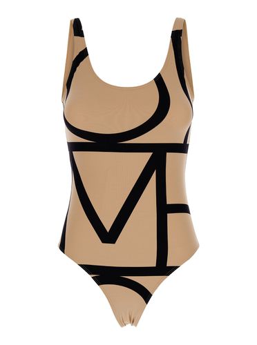 Swimsuit With Black Details In Techno Fabric Woman - Totême - Modalova