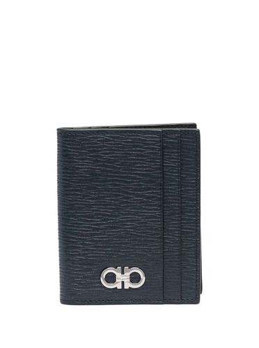 Cardholder With Silver-tone Gancini Logo In Calf Leather Man - Ferragamo - Modalova