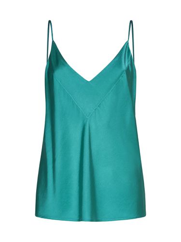 Forte_Forte Green Top With Spaghetti Straps And V Neckline In Stretch Silk Woman - Forte Forte - Modalova