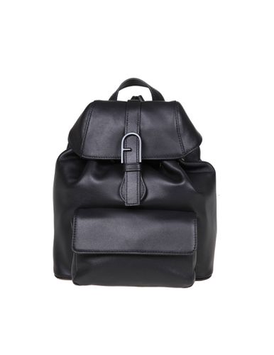 Furla Flow S Black Leather Backpack - Furla - Modalova