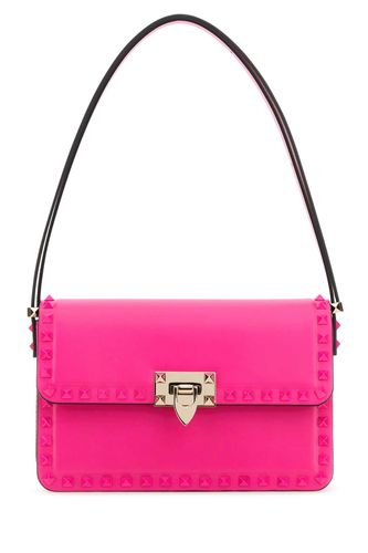 Pink Pp Leather Rockstud Shoulder Bag - Valentino Garavani - Modalova