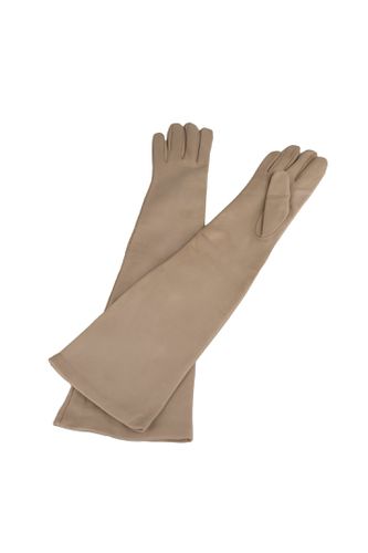 Beige Leather Lined Nappa Gloves - Liviana Conti - Modalova