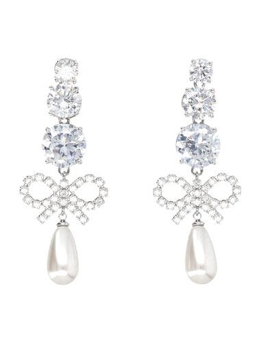 Crystal Bow Pearl Earrings - self-portrait - Modalova