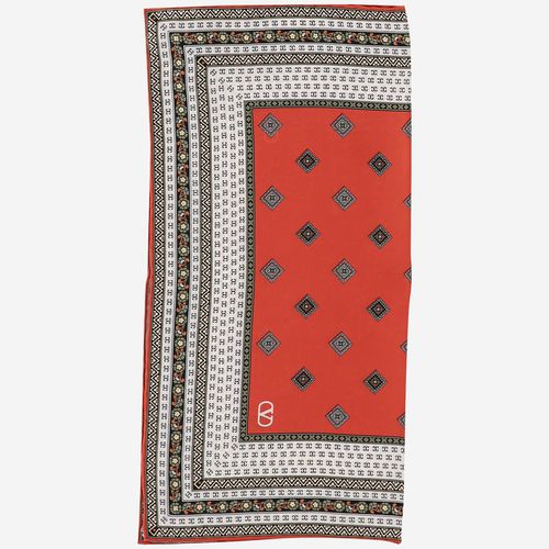 Silk Scarf With Geometric Pattern And Logo - Valentino Garavani - Modalova