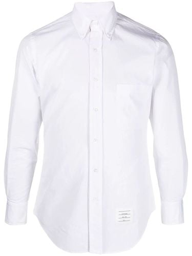 Classic Long Sleeves Shirt With Cf Gg Placket In Solid Poplin - Thom Browne - Modalova