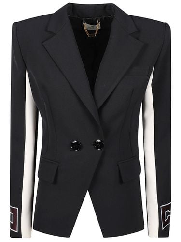 Logo-patch Double Breasted Blazer - Elisabetta Franchi - Modalova