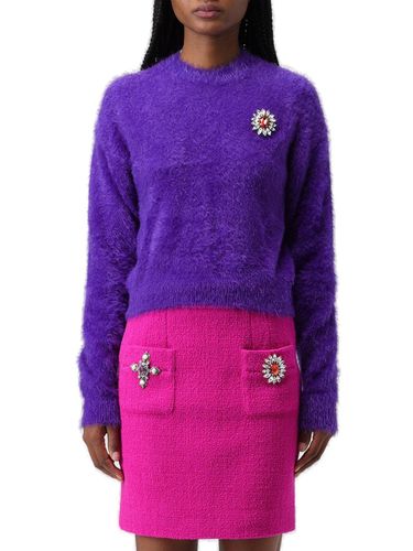 Floral-appliqu Rewneck Brushed Jumper - Moschino - Modalova