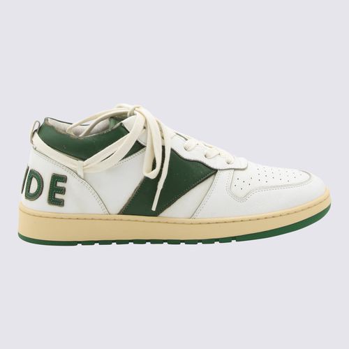 White And Hunter Green Leather Sneakers - Rhude - Modalova