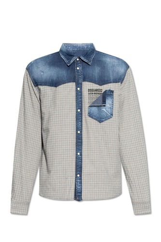 Panelled Buttoned Denim Shirt - Dsquared2 - Modalova