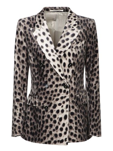 Grey Leopard Velvet Jacket - Tagliatore - Modalova