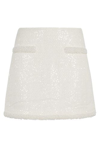 Boucle Pearl Trim Mini Skirt - self-portrait - Modalova