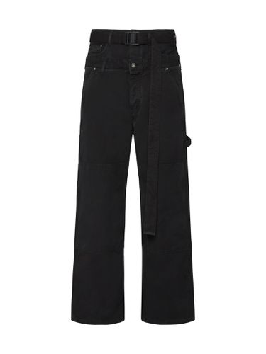 Denim Cargo Jeans With Belt - Off-White - Modalova