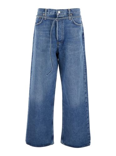Emmi Five Pocket Jeans With Thin Waist Belt In Denim Woman - AGOLDE - Modalova