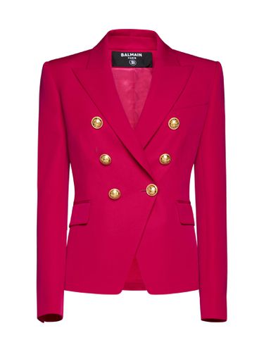 Double-breasted Blazer With Logo Buttons - Balmain - Modalova