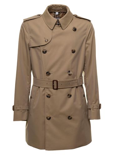 Trench Coat With Belt In Cotton Poplin Man - Burberry - Modalova