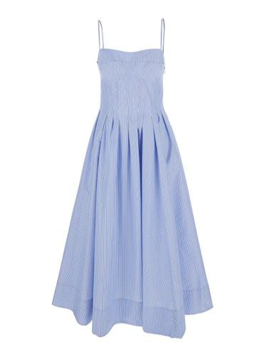 Kittyia Light Blue Long Dress With A-line Skirt Adn All-over Striped Motif In Cotton Blend Woman - Simkhai - Modalova