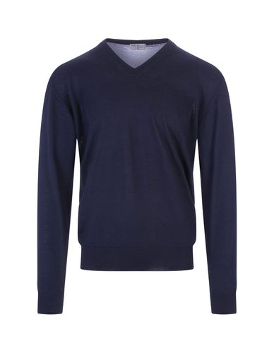 Navy Cashmere Millionaire Pullover - Fedeli - Modalova