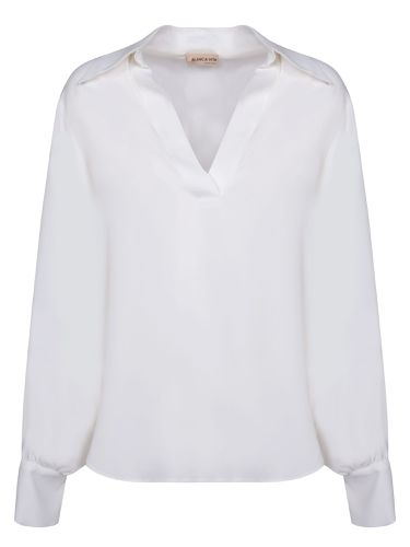 Silk Blend Blouse In - Blanca Vita - Modalova