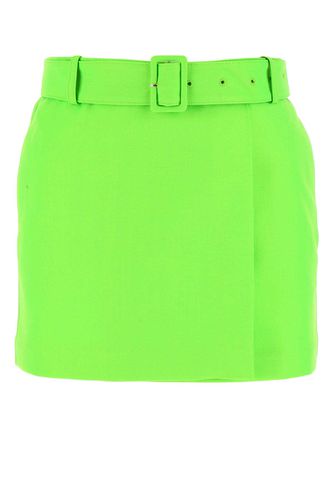 Fluo Green Wool Mini Skirt - Ami Alexandre Mattiussi - Modalova