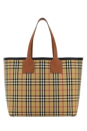 Embroidered Canvas London Shopping Bag - Burberry - Modalova