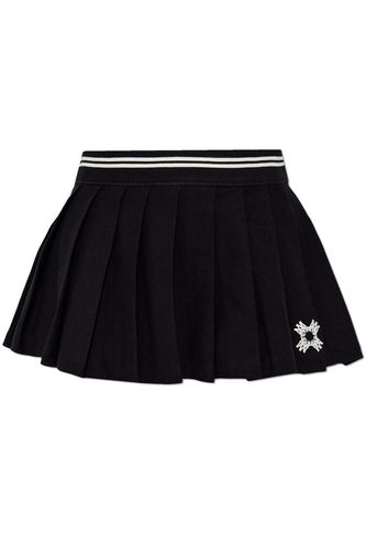 Logo Embroidered Pleated Mini Skirt - AMIRI - Modalova