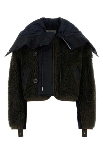 Two-tone Teddy And Nylon Bomber Jacket - Sacai - Modalova