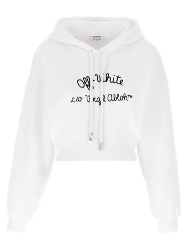 Off- embr Script Type Cropped Hoodie - Off-White - Modalova