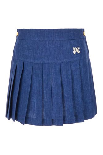 Logo-embroidered Pleated Mini Skirt - Palm Angels - Modalova