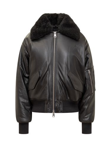 Leather Jacket - Ami Alexandre Mattiussi - Modalova