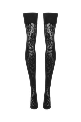 Lace Thigh-high Stockings With - Alessandra Rich - Modalova