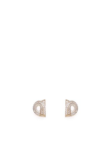 Gancini Earrings With Rhinestones - Ferragamo - Modalova