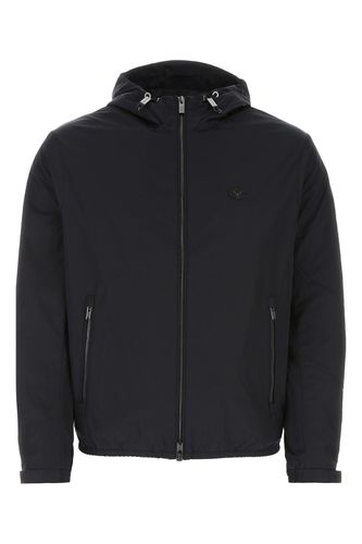 Navy Blue Polyester Jacket - Emporio Armani - Modalova