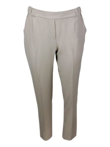 Jogging Trousers With Elastic Waist And Welt Pockets With A Cigarette Fit - Antonelli - Modalova