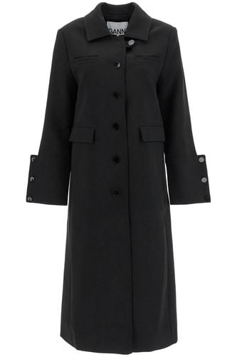 Ganni Long Single-breasted Coat - Ganni - Modalova