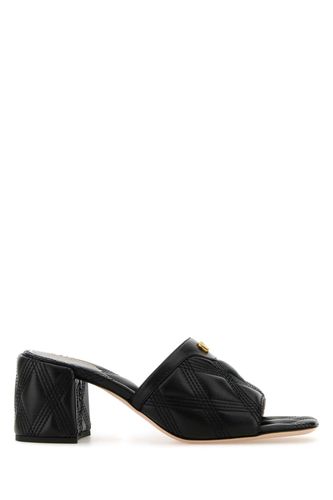 Black Leather Quiltie Mules - Valentino Garavani - Modalova