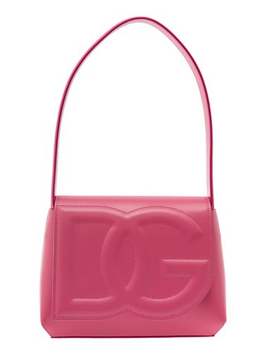 Dg Logo Shoulder Bag In 3d Quilted Logo Detail In Smooth Leather Woman - Dolce & Gabbana - Modalova