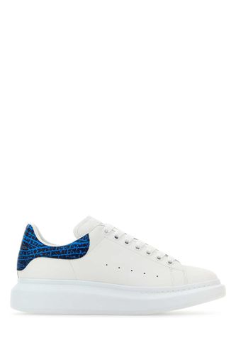 White Leather Sneakers With Printed Leather Heel - Alexander McQueen - Modalova