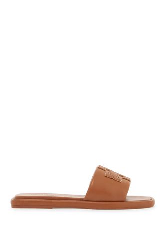 Tory Burch Double T Leather Slides - Tory Burch - Modalova