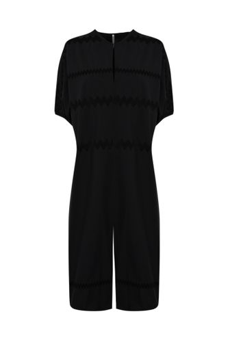 Cotton Midi Dress With Zig Zag Embroidery - Liviana Conti - Modalova